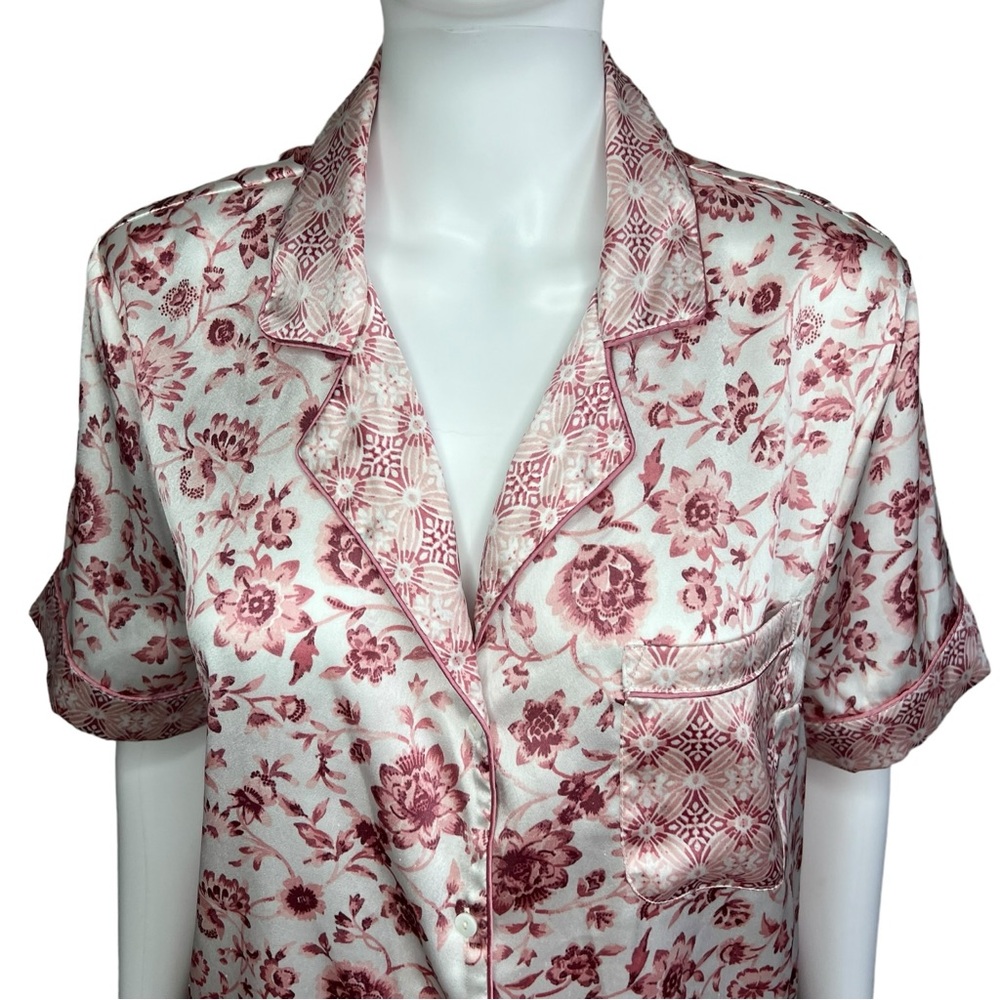 Haute Hippie Pink White Floral Pajama Set M - Picture 4 of 10